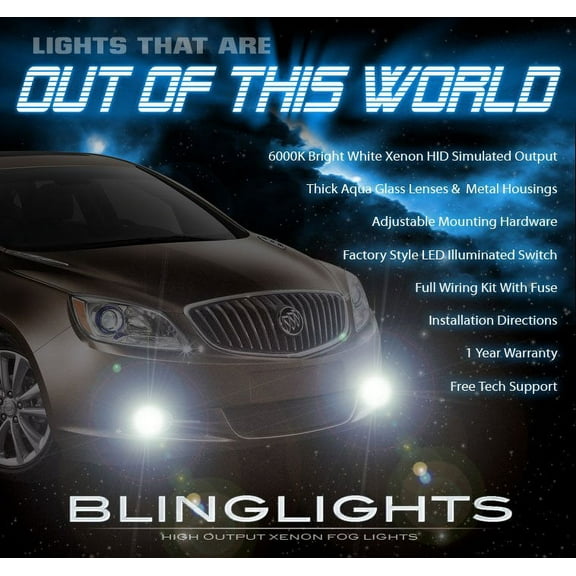 For 2012 2013 2014 Buick Verano Xenon Foglamps Foglights Driving Fog Lamps Lights Kit