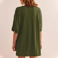 thumbnail image 4 of cfhntfmh Robes d'Été pour Femmes 2024 Robe Mini à Manches Courtes Col Rond Ample de Plage avec Poches, 4 of 7