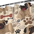 thumbnail image 3 of Pug and Footprint Shower Curtain 72"x72" ,Bathroom Decorative Shower Curtains Set with 12 Hooks,Modern Waterproof Washable Shower Curtain, 3 of 6