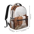 thumbnail image 2 of Haiem Yak Printed School Backpack,Casual Travel Lightweight Backpack,Durable Comfortable Multifunctional Backpack,Laptop Backpack, 2 of 5