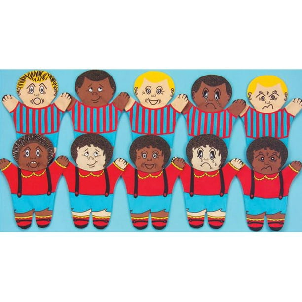 Dexter Toys Feeling Puppets, Assorted Facial Expressions, Set of 5