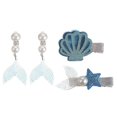 thumbnail image 1 of 3pcs Children Adorable Mermaid Clip Earrings Hair Little Girls Jewelry, 1 of 3