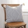 thumbnail image 2 of Rizzy Home Diamond 18" x 18" Poly Filled Pillow with Textured Cotton Cover-Gray, 2 of 5