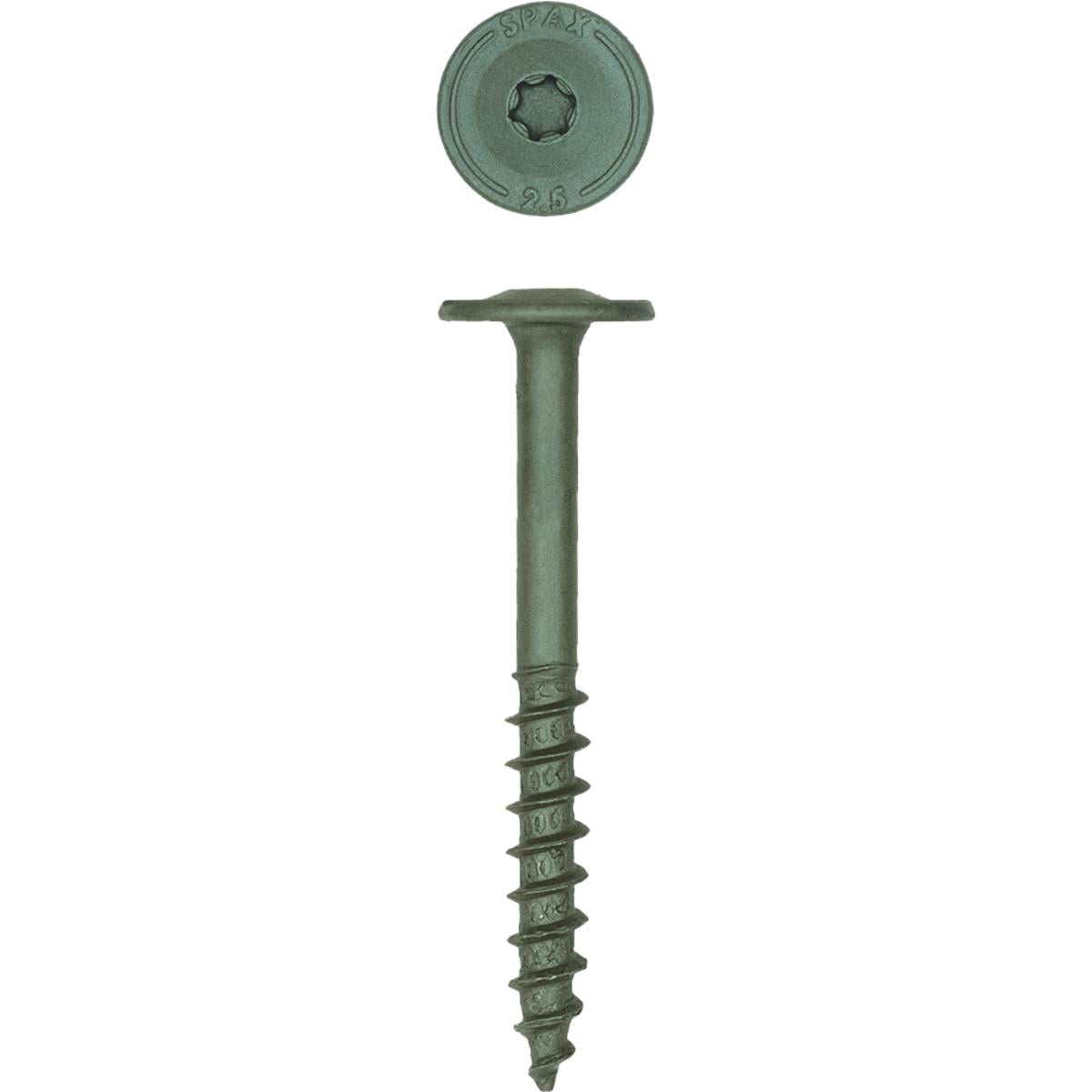 SPAX PowerLags Washer Head Exterior Wood Screw - HCR Coating - 50 Pack, 1/4 In. x 2-1/2 In.