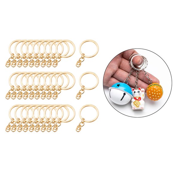 30x en Resultados Anillos partidos 4 Enlaces - 25mm_Rose oro Tal como se describe CUTICAT Anillos de llavero