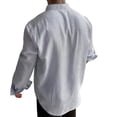 thumbnail image 3 of Lmueinov Striped Long Sleeve Shirts for Men Plus Size Button Mock Neck Loose Fit Tops Office Vacation Casual Vacation Outfits, 3 of 4