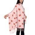 thumbnail image 4 of Fotbe Hand Drawn Strawberry Print Womens Fall Winter Scarf Tassel Soft Warm Blanket Scarves Womens Shawl Wraps, 4 of 8