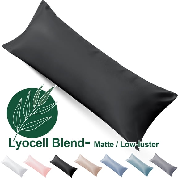 VEVOOTEX Cooling Lyocell Blend Silky Satin Body Pillowcase Soft 20"x54" Black