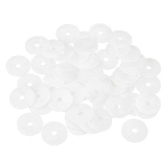 25Pcs M5 Nylon Flat Washers Plastic Washer 5mm ID 20mm OD 2mm Thick, White