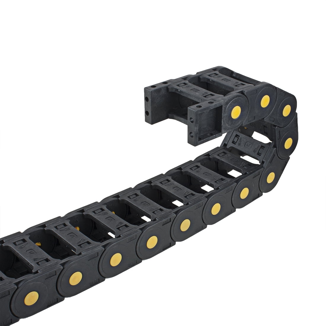 R55 25mm x 57mm Black Plastic Open Type Cable Drag Chain Wire Carrier 1M Length