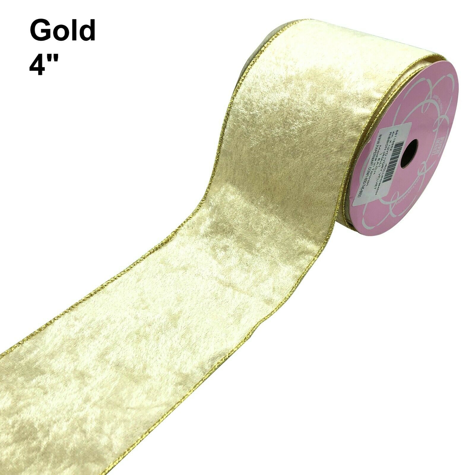 Velvet Ribbon Trim 4" Inch Width Gold Sell by Yard (1order=1yard