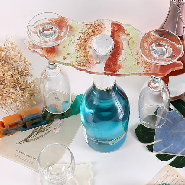 AMLESO Rack Cup Holder Resin Mold Glass Bottle Tray Epoxy Resin Molds Walmart