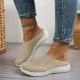 thumbnail image 5 of Havenx Womens Knitting Platform Orthopedic Sneakers Mesh Comfor Breathable Non Slip Out Increase Height Shoes Slip on Closed Toe Comfortable Casual Fashion Walking Slippers,Beige 38(US-7), 5 of 6