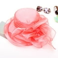 thumbnail image 4 of CoCopeaunt New Retro Organza Top Hat Wedding Dress Hat Woman Summer Beach Large-Brimmed Gauze Sun Hat, 4 of 6