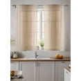 thumbnail image 4 of Brown Gradient Sheer Curtains 63 Inch Long 2 Panels, Abstract Modern Ombre Color Light Filtering Rod Pocket Semi Sheer Curtains, Sheer Voile Drapes for Living Room Bedroom, 52"x63", 4 of 5