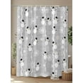 thumbnail image 4 of Fsddascl Grey Christmas Shower Curtain Set - Long 72" x 84" Washable Bathtub Curtain with 12 Hooks, Cute Snowman Snowflake White Stripes Waterproof Fabric Stall Shower Curtains for Bathroom/Bathtub, 4 of 6
