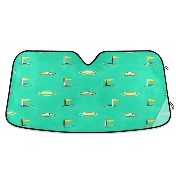 ALAZA Golf Balls Windshield Sun Shade Car Foldable Sun Visor Block UV Rays Protector 55"x27.6"