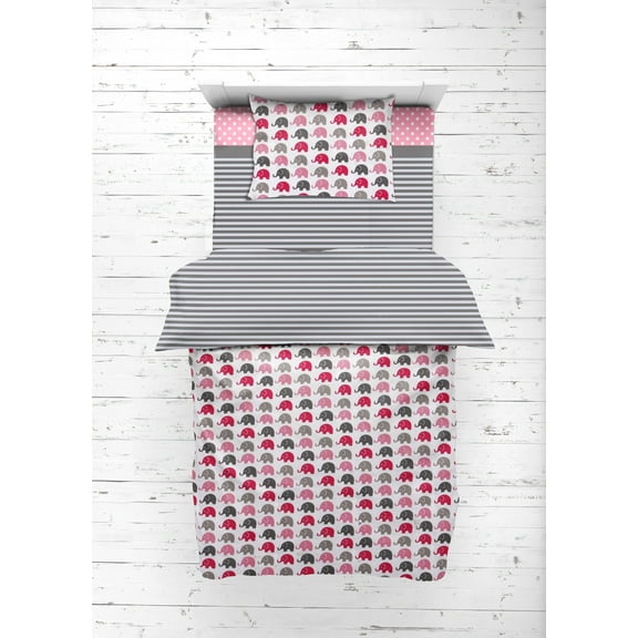 Bacati Stripes 4 Piece Bedding Sets, Toddler Bed
