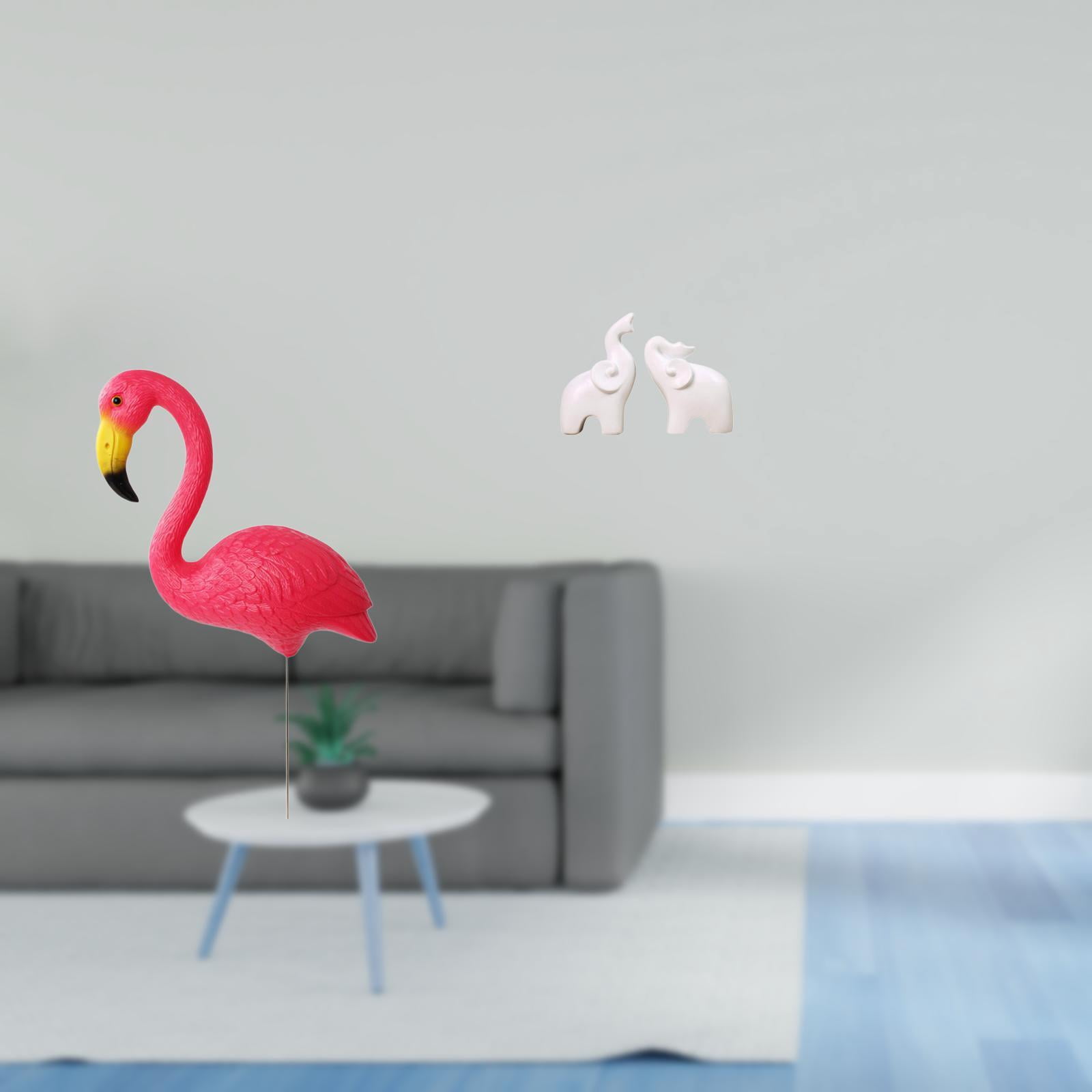 simhoa Flamingo and Elephant Garden Sculpture Set for Enchanting Home Decor and Outdoor Fairy Yard Art Ornament Holiday Display