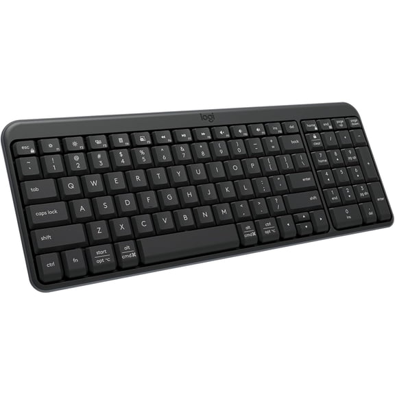 Restored Logitech K250 Bluetooth Keyboard with Numpad, Easy Connectivity, Compact Wireless Keyboard Made with Recycled Plastic, Spill-Resistant, Comfortable Keys - Windows/MacOS - Graphite
