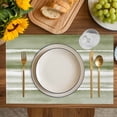 thumbnail image 4 of Sage Green Stripes Placemats Set of 4, Watercolor Gradient Abstract Striped Placemats for Dining Table, Place Mats for Kitchen Tabletop, Waterproof Wipeable Dining Table Mats Set, 4 of 9