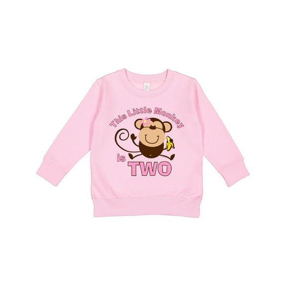 Inktastic Little Monkey Girl 2nd Birthday Toddler Sweatshirt