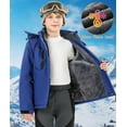 thumbnail image 4 of Lavenicole Kids Boys Winter Ski Jacket Fleece Lined Windproof Waterproof Jackets Removable Hood, 4 of 6