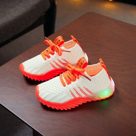 

〖Roliyen〗Girls Sneakers Children Kid Baby Girls Boys Candy Color Led Luminous Sport Run Sneakers Shoes