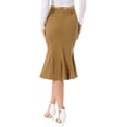 thumbnail image 3 of INSPIRE CHIC Women's Fishtail Skirt for Women's Maxi Denim Distressed Skirt L Brown, 3 of 5