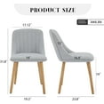 thumbnail image 3 of Accreate Dining Chairs,Modern Fabric Upholstered Kitchen Side Chairs,Curved Backrest Dining Chairs with Oak Legs,Armless Dining Chair Set of 2 for Dining Room, 3 of 9