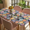 thumbnail image 3 of Easter Eggs Table Cloths for 6 Foot Rectangle Tables, Colorful Eggs Spring Flowers Leaves Farm Navy Blue Patio Waterproof Elastic Fitted Tablecloths, Washable Rectangular Table Cover for Camping, 3 of 8