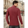 thumbnail image 3 of OALUXE Turtleneck Ribbed Long Sleeve Shirts for Mens Undershirts Knit Thermal Fitted Basic Tops, 3 of 7
