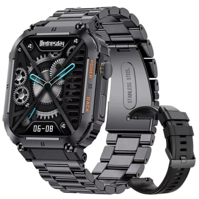 TUTT Military Smart Watch for Men | 3ATM Waterproof 1.96" Display, Health & Fitness Tracker iOS/Android, | B8