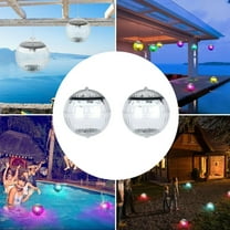 2Pcs 10cm Solar Floating Pool Lights, Floating RGB Color Changing Solar Lights - Waterproof Globe Lights for Swimming Pool, Pond, Spa, Hot Tub