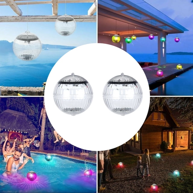pstuiky Lámpara flotante para estanque exterior (2 unidades) - Luz decorativa para jardín o villa
