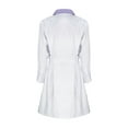 thumbnail image 4 of DPOIS Women's Lab Coat Doctor Nurse Long Sleeve Medical Coat Purple Curved Lapel XL, 4 of 7