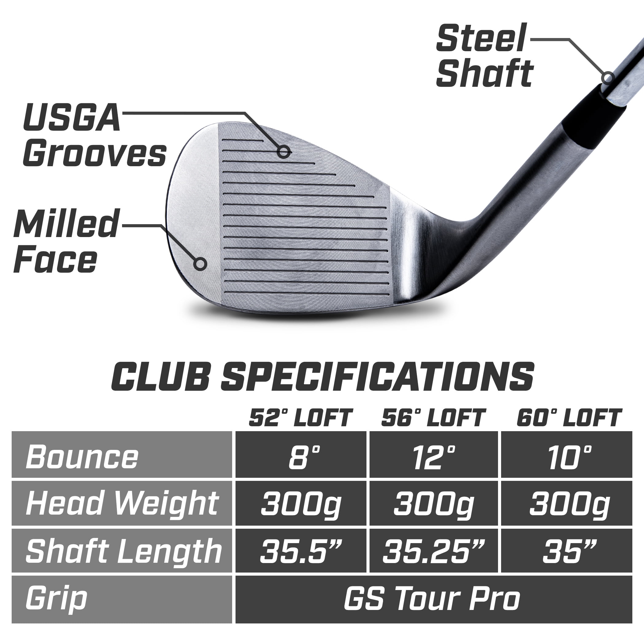 TOUR B WEDGE 60度 56度 52度 セット GoSports Tour Pro Golf Wedge