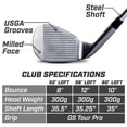thumbnail image 2 of GoSports Tour Pro Golf Wedge Set – Mens Right Handed 52 Gap Wedge, 56 Sand Wedge and 60 Lob Wedge in Satin or Black Finish, 2 of 6