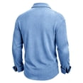 thumbnail image 5 of MXALUOB Men's Long Sleeve Golf Shirts Corduroy Turn Down Collar Shirt with Chest Pocket 3 Buttons Solid Color Textured Classic Tops, 5 of 5