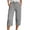 Gray, variant on Capris Pants for Women Horkkom Elastic Waist Drawstring Linen Pants with Pockets Casual Solid Color Beach Pants White S