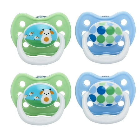 Dr. Brown's Stage 1 PreVent Unique Pacifier, Blue, 4 Ct