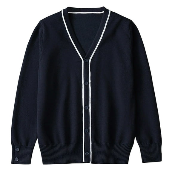 MEZZALL Boys Knit Sweater Cardigan V Neck British Style School Casual Outerwear Kids Comfortable Warm Autumn Winter Cute Toddler Cartoon Clothing