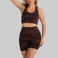 thumbnail image 3 of WILLBEST conjuntos de Yoga de Cintura Alta Sin Costuras para Mujer, Ropa de Entrenamiento, Pantalones Cortos de Fitness, Transpirables, para Gimnasio, Correr, Atléticos Y Cómodos. Mediana, 3 of 6