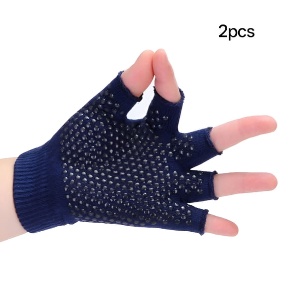 TELOLY Gloves Yoga Gloves 2 Packs of Non Slip Fingerless Yoga Gloves One Size