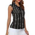 thumbnail image 4 of HUIACONG American flag Fashion Women's Sleeveless Golf Shirts, Casual Stretchy Golf Sleeveless Shirt for Tennis Outdoor Athletic, 4 of 7