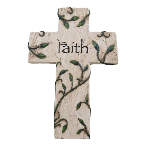 Inspirational Vintage Tuscany Faith Olive Branches Decorative Wall Cross Decor