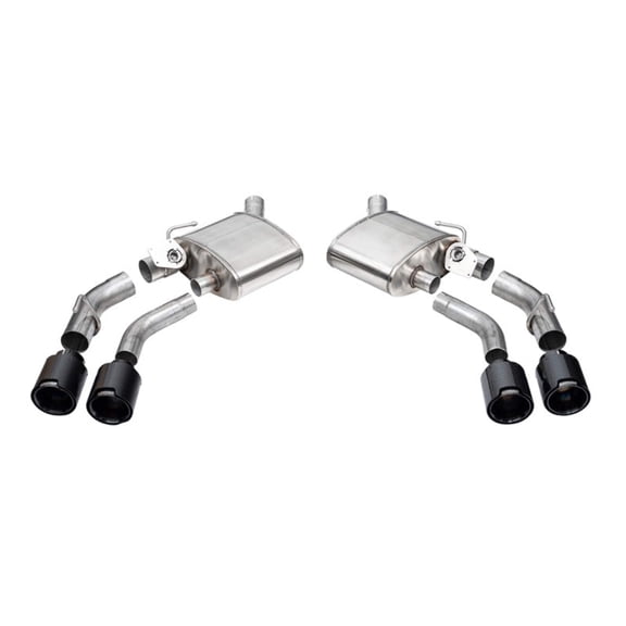 Corsa 2016-2024 Chevrolet Camaro SS / ZL1 Valved Axle-Back Exhaust w/ Black Carbon Fiber Quad Tips