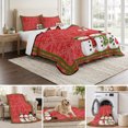 thumbnail image 6 of Quilts King Size Bedding Set, Red Christmas Snowflakes Lightweight Quilted Comforter, Winter Xmas Cute Snowman Plaid Soft Reversible Bedspread Coverlet with Pillow Covers for All Season, 96" x 106", 6 of 9