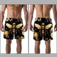 thumbnail image 3 of luoweisi Men's Beach Shorts Quick Dry Swim Trunks with Mesh Lining Bee S, 3 of 5