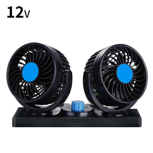 Ventilador de coche Ventilador eléctrico silencioso con circulación de aire de refrigeración automática de doble cabezal para SUV, camión, vehículo, barco, 12V Scienceny HA003940-01B